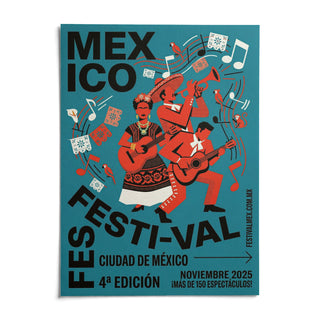 Mexican Festivity Art Print, shown as an unframed paper print on a plain white background
