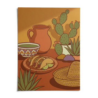 Mexican Food Print, shown as an unframed paper print on a plain white background