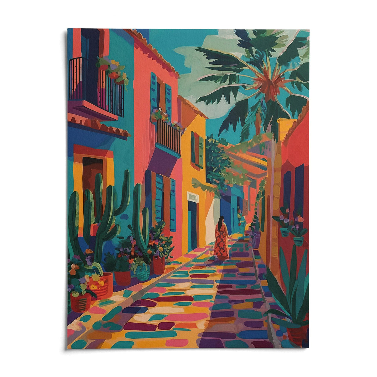 Mexican Street Art, shown as an unframed paper print on a plain white background