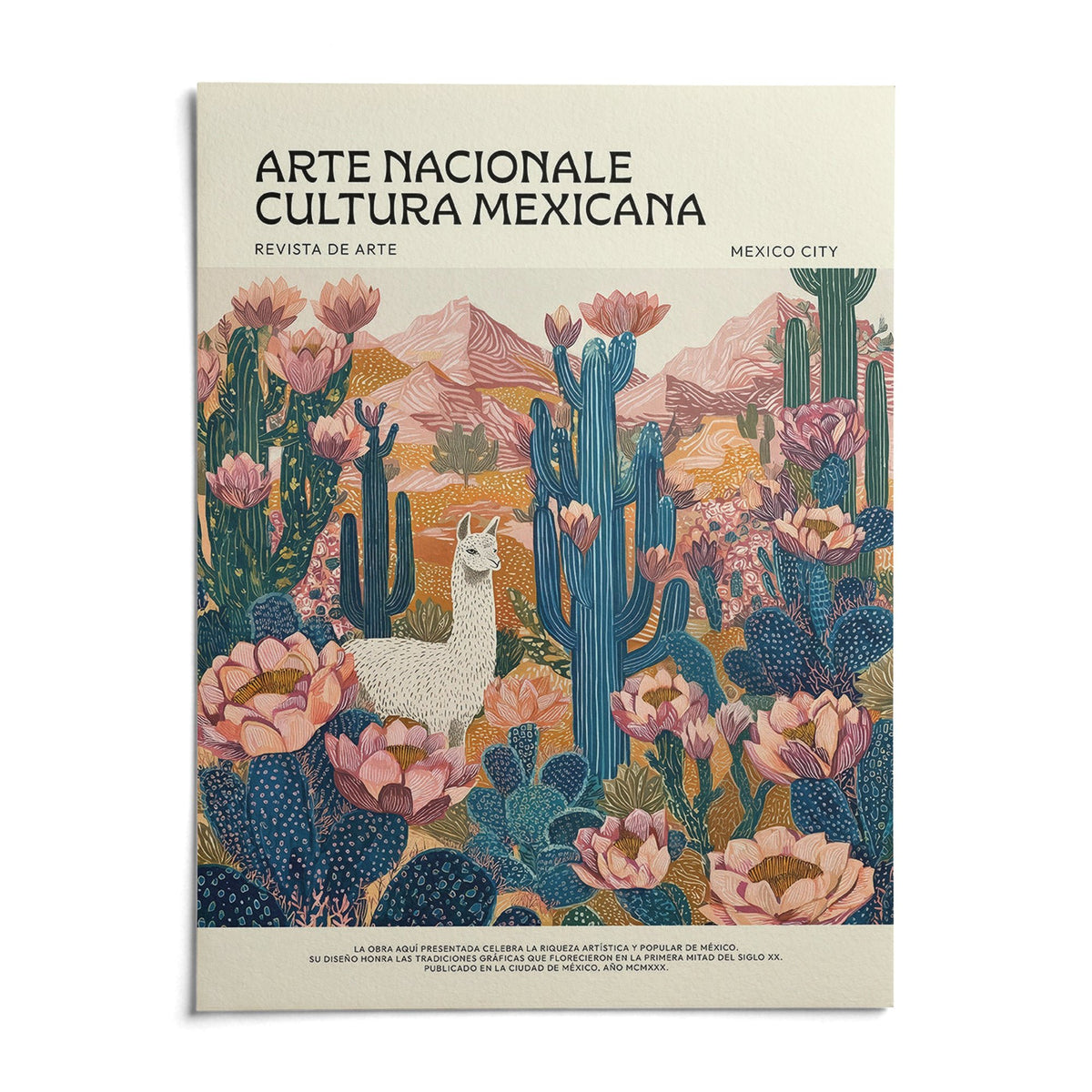 Mexican Wall Decor, shown as an unframed paper print on a plain white background