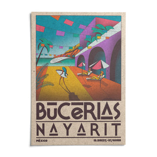 Mexico Coastal Wall Art, shown as an unframed paper print on a plain white background