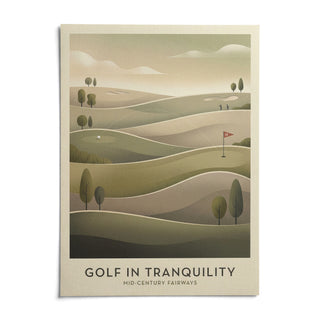 Mid-century Golf Art, shown as an unframed paper print on a plain white background