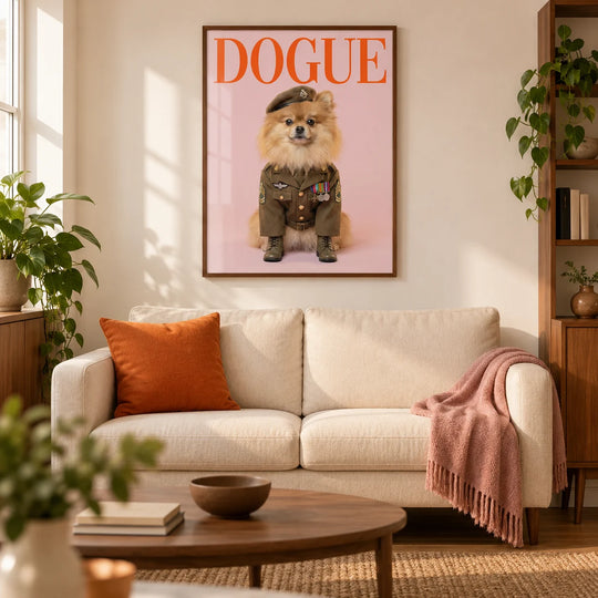 Estampado de perro militar