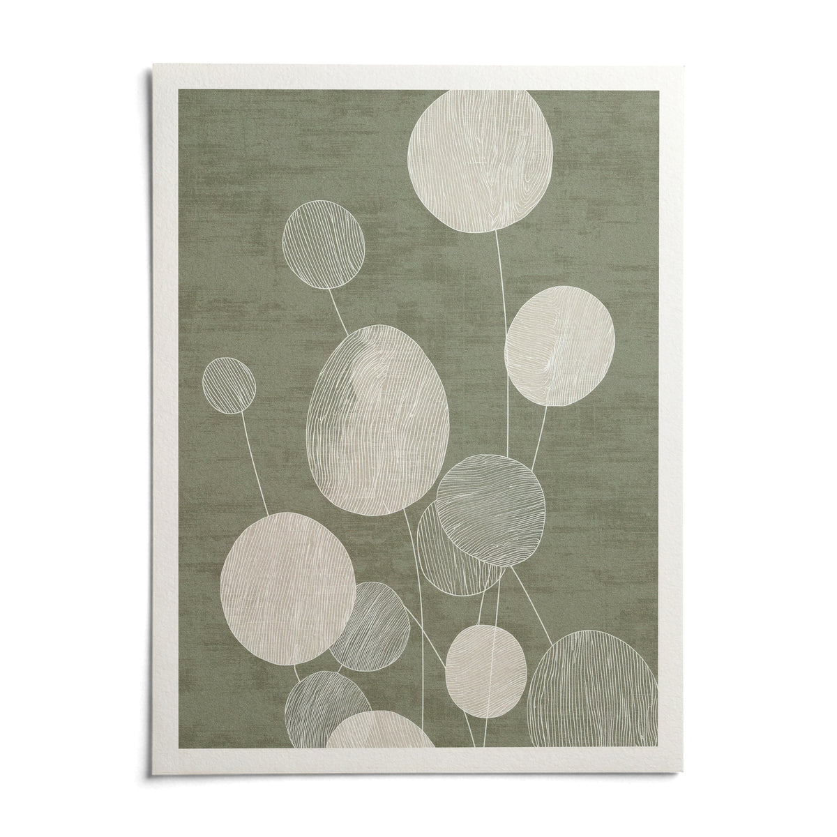 Minimalist Botanical Art Print, shown as an unframed paper print on a plain white background