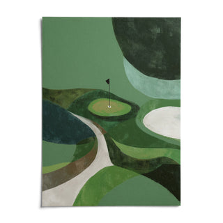 Minimalist Golf Poster, shown as an unframed paper print on a plain white background