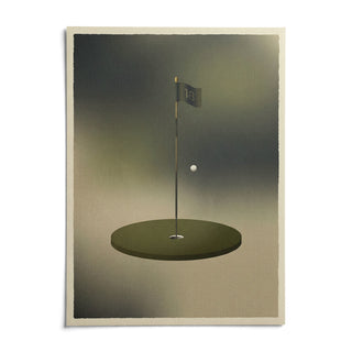 Minimalist Golf Wall Art, shown as an unframed paper print on a plain white background