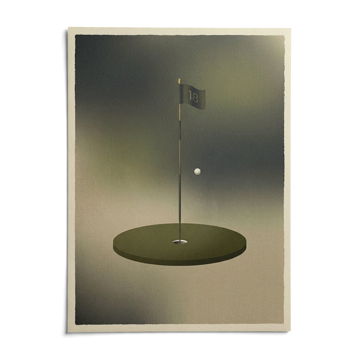 Minimalist Golf Wall Art, shown as an unframed paper print on a plain white background