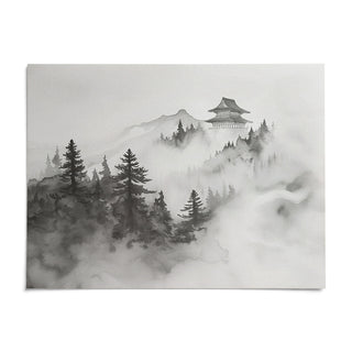 Minimalist Mountain Art, shown as an unframed paper print on a plain white background