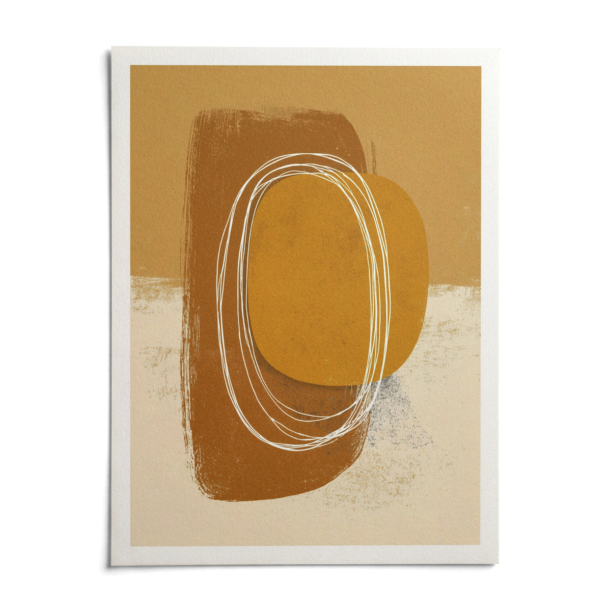 Minimalist Organic Wall Art, shown as an unframed paper print on a plain white background