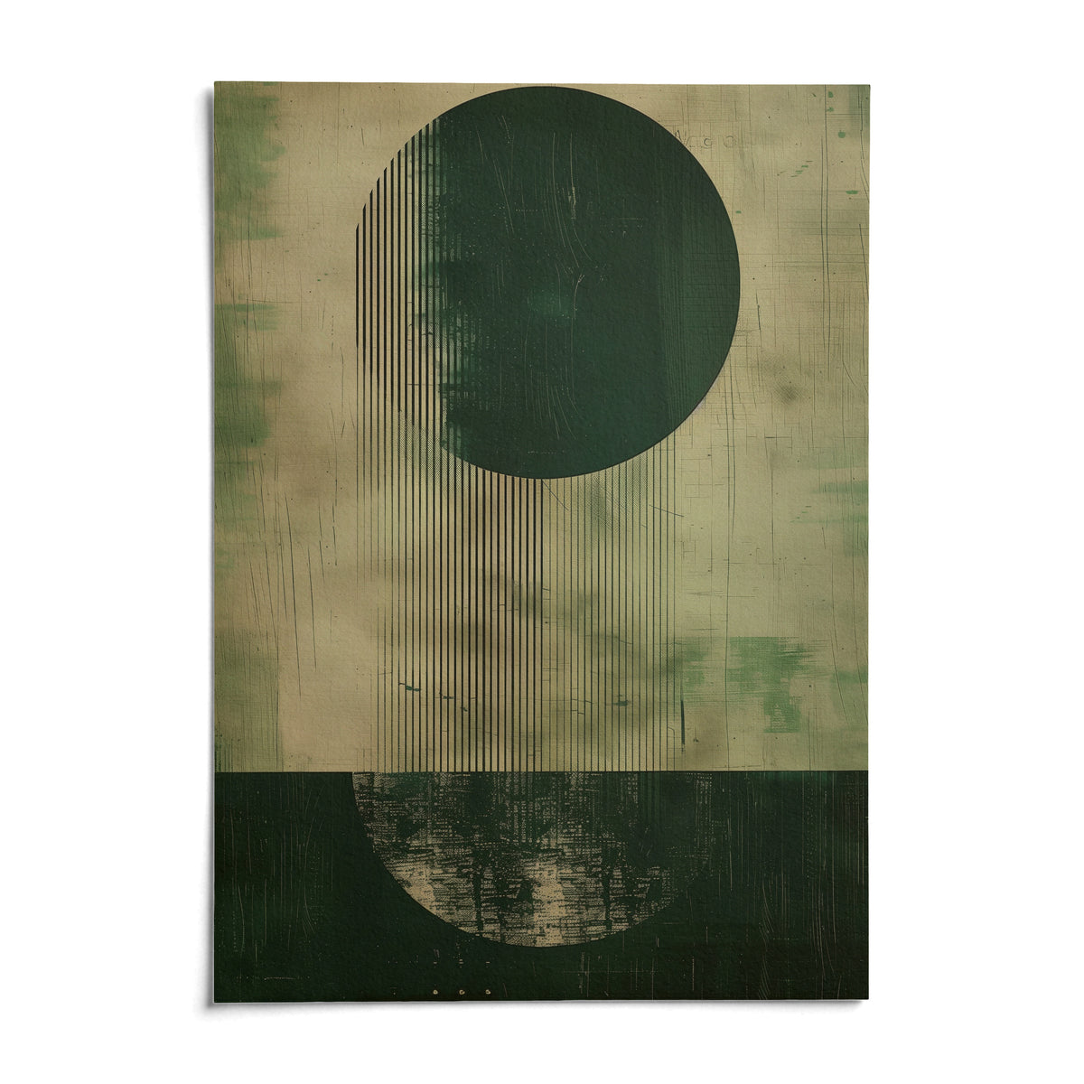 Modern Abstract Art Print, shown as an unframed paper print on a plain white background