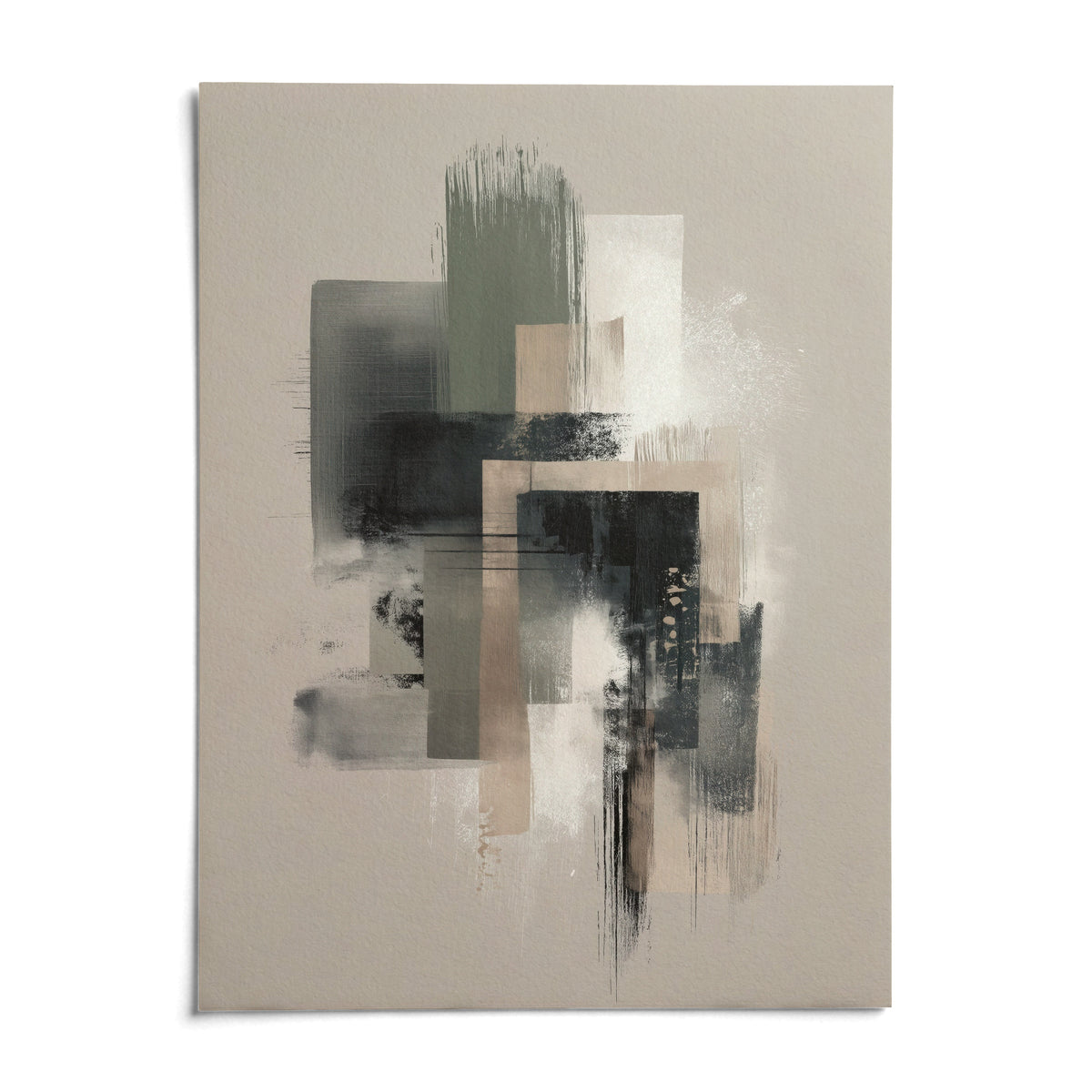 Modern Abstract Poster, shown as an unframed paper print on a plain white background