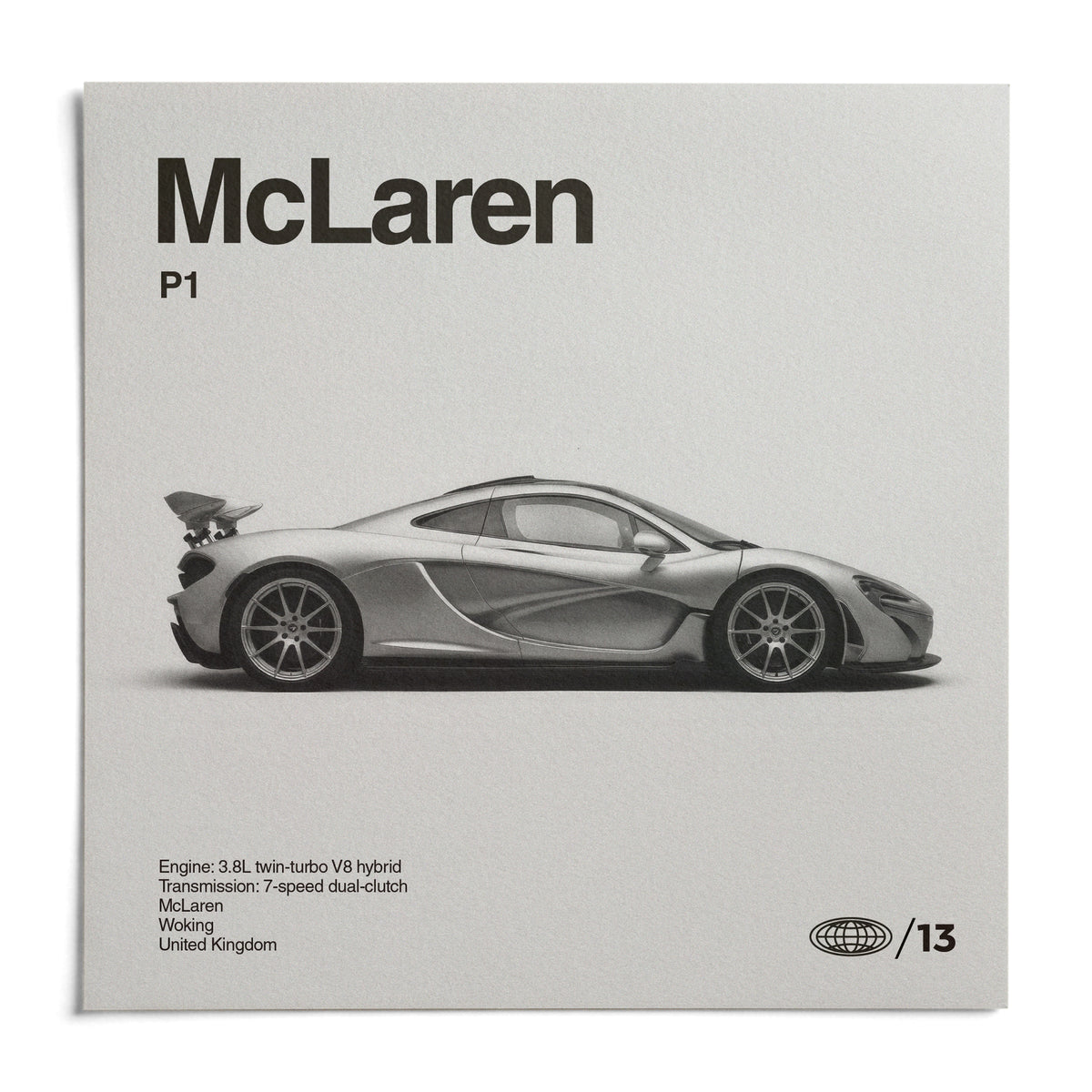Modern Hybrid Hypercar Poster, shown as an unframed paper print on a plain white background