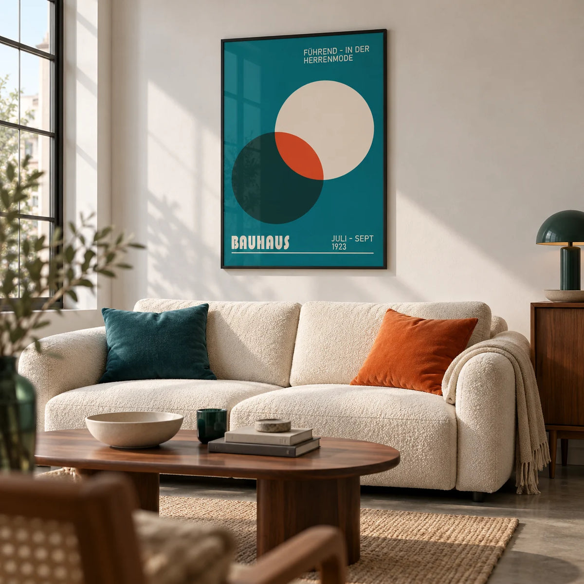 Modern Office Wall Art, framed on the wall of a modern city flat living room