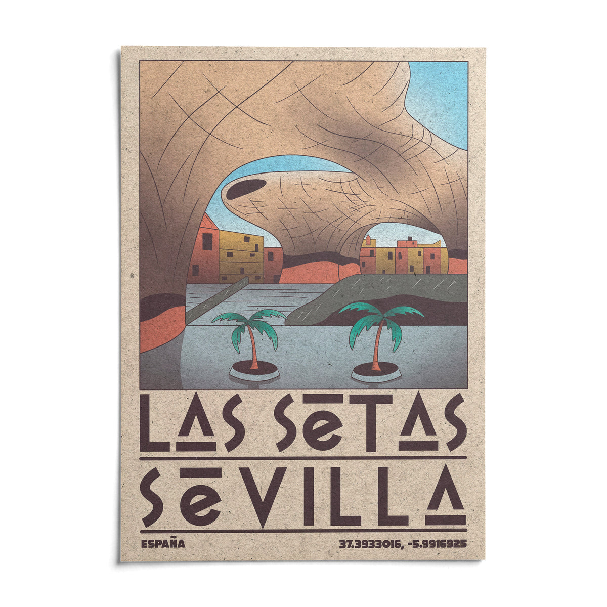 Modern Sevilla Wall Art, shown as an unframed paper print on a plain white background