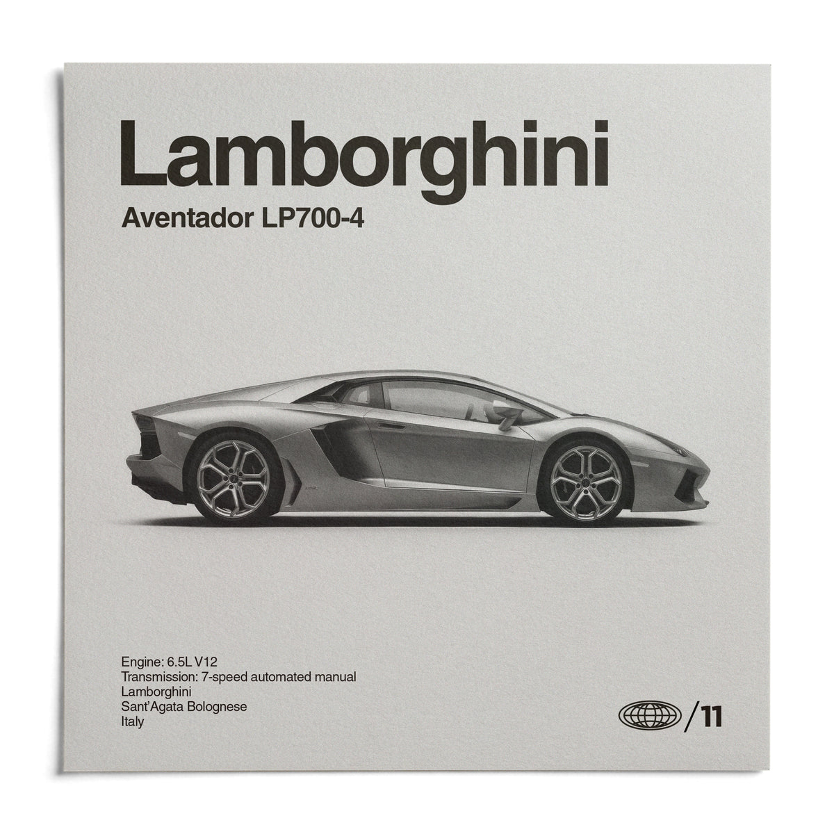 Modern Supercar Wall Art, shown as an unframed paper print on a plain white background