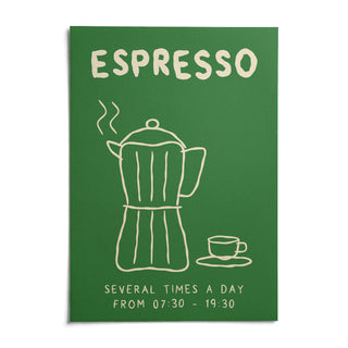 Moka Pot Print, shown as an unframed paper print on a plain white background