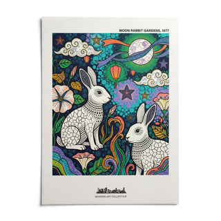 Moon Garden Art Print, shown as an unframed paper print on a plain white background