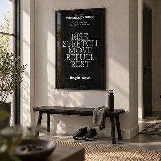 Motivational Posters with Quotes, framed on the wall of a modern hallway