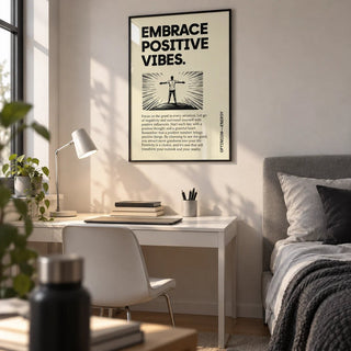 Motivational Quote Poster, framed on the wall of a tidy teen bedroom (15-17)