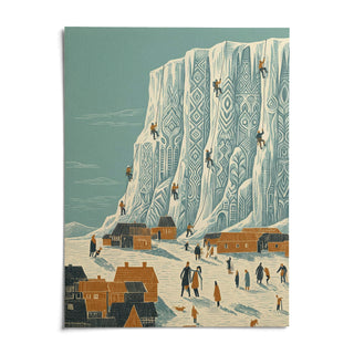 Mountain Climbing Art Print, shown as an unframed paper print on a plain white background