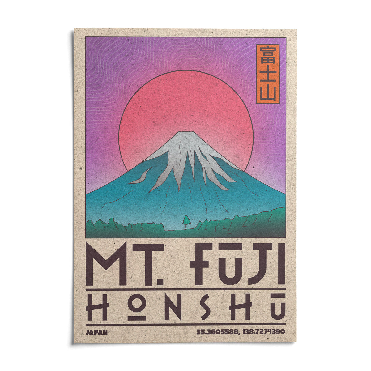 Mt Fuji Art Print, shown as an unframed paper print on a plain white background