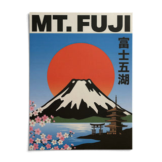 Mt Fuji Wall Art, shown as an unframed paper print on a plain white background