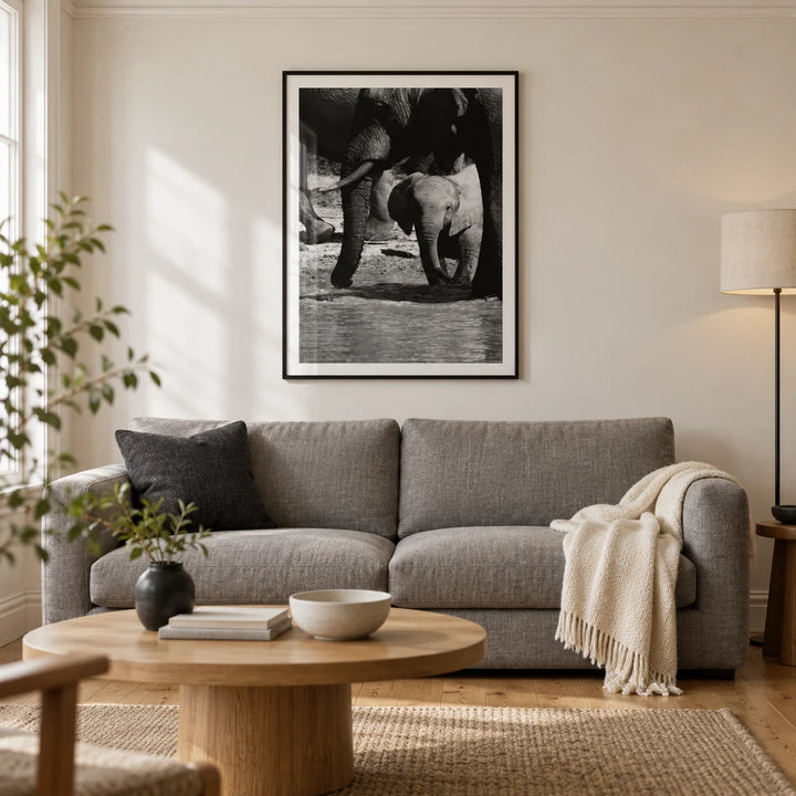 Nature Art Print, framed on the wall of a contemporary living room in a UK terraced house with a warm white wall
