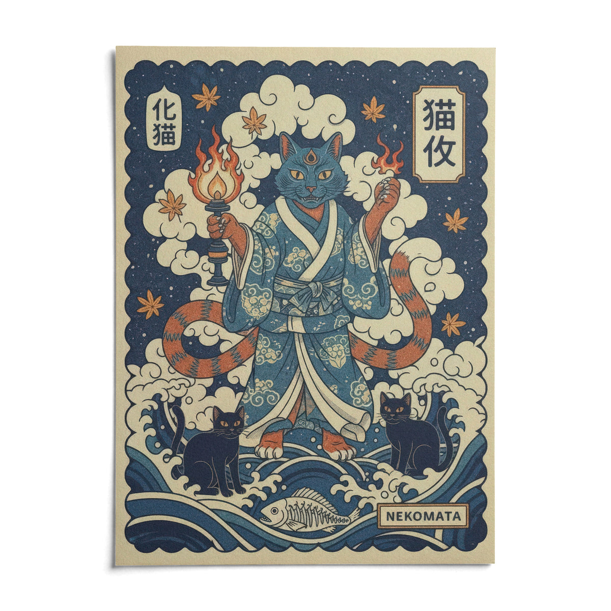 Nekomata Art, shown as an unframed paper print on a plain white background