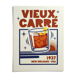 New Orleans Cocktail Print, shown as an unframed paper print on a plain white background