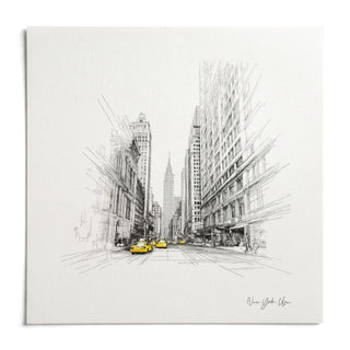 New York City Drawing, shown as an unframed paper print on a plain white background