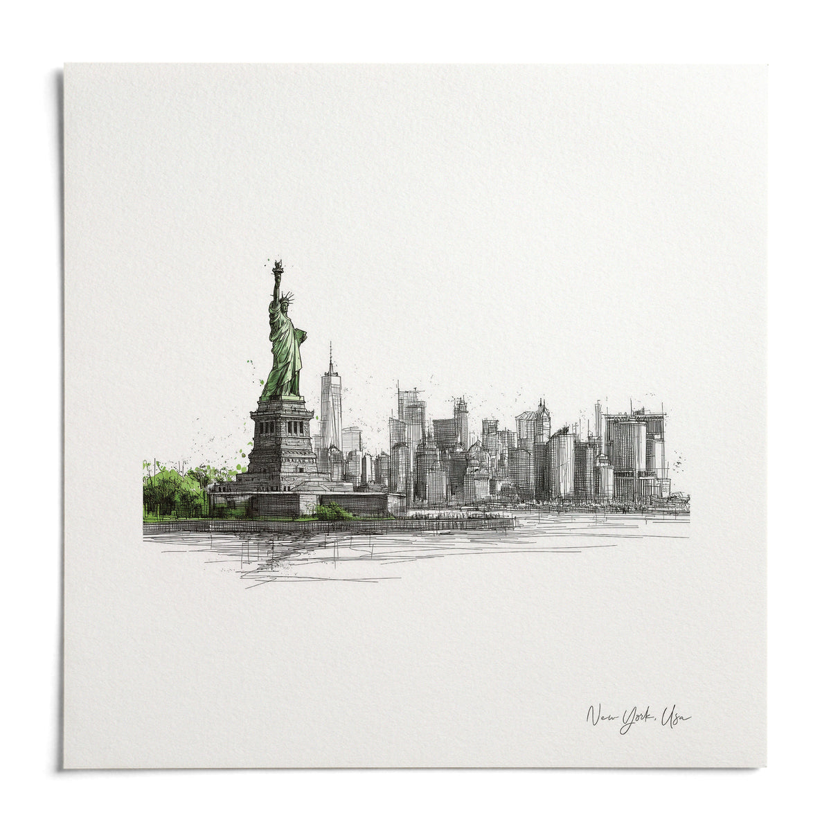 New York City Travel Poster, shown as an unframed paper print on a plain white background