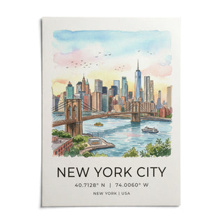 New York City Wall Art, shown as an unframed paper print on a plain white background