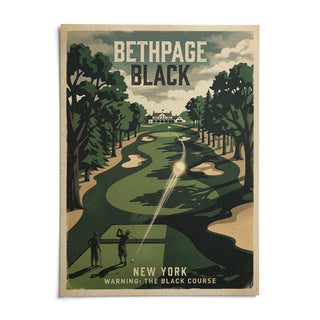 New York Golf Course Print, shown as an unframed paper print on a plain white background