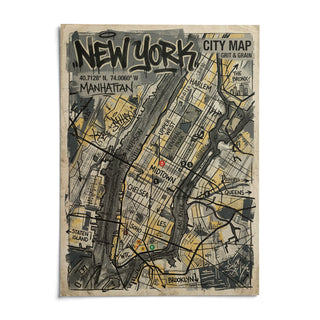 New York Graffiti Poster, shown as an unframed paper print on a plain white background