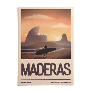 Nicaragua Surfer Wall Art, shown as an unframed paper print on a plain white background