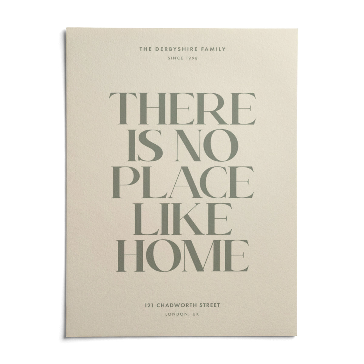 No Place Like Home Print, shown as an unframed paper print on a plain white background