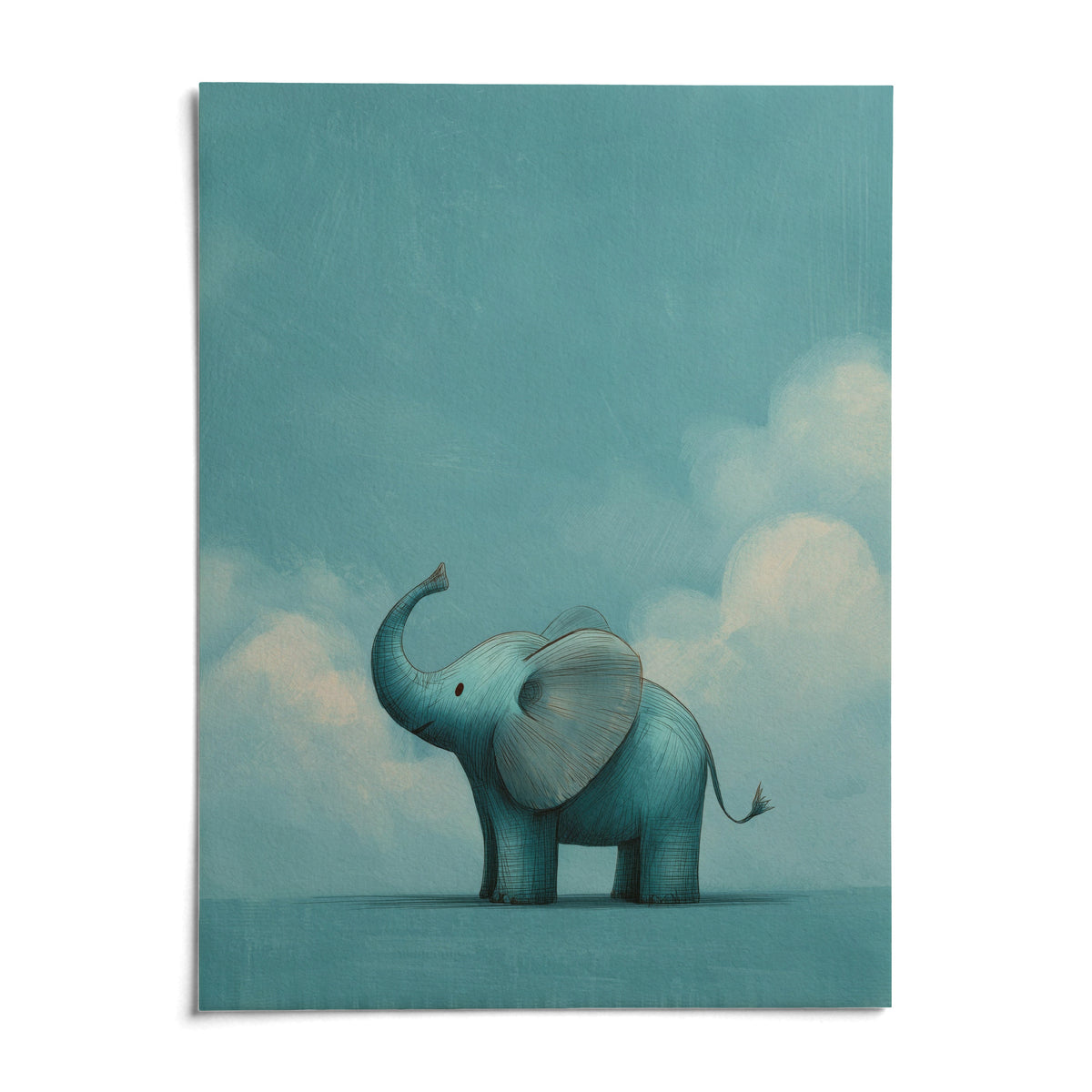 Nursery Animal Poster, shown as an unframed paper print on a plain white background