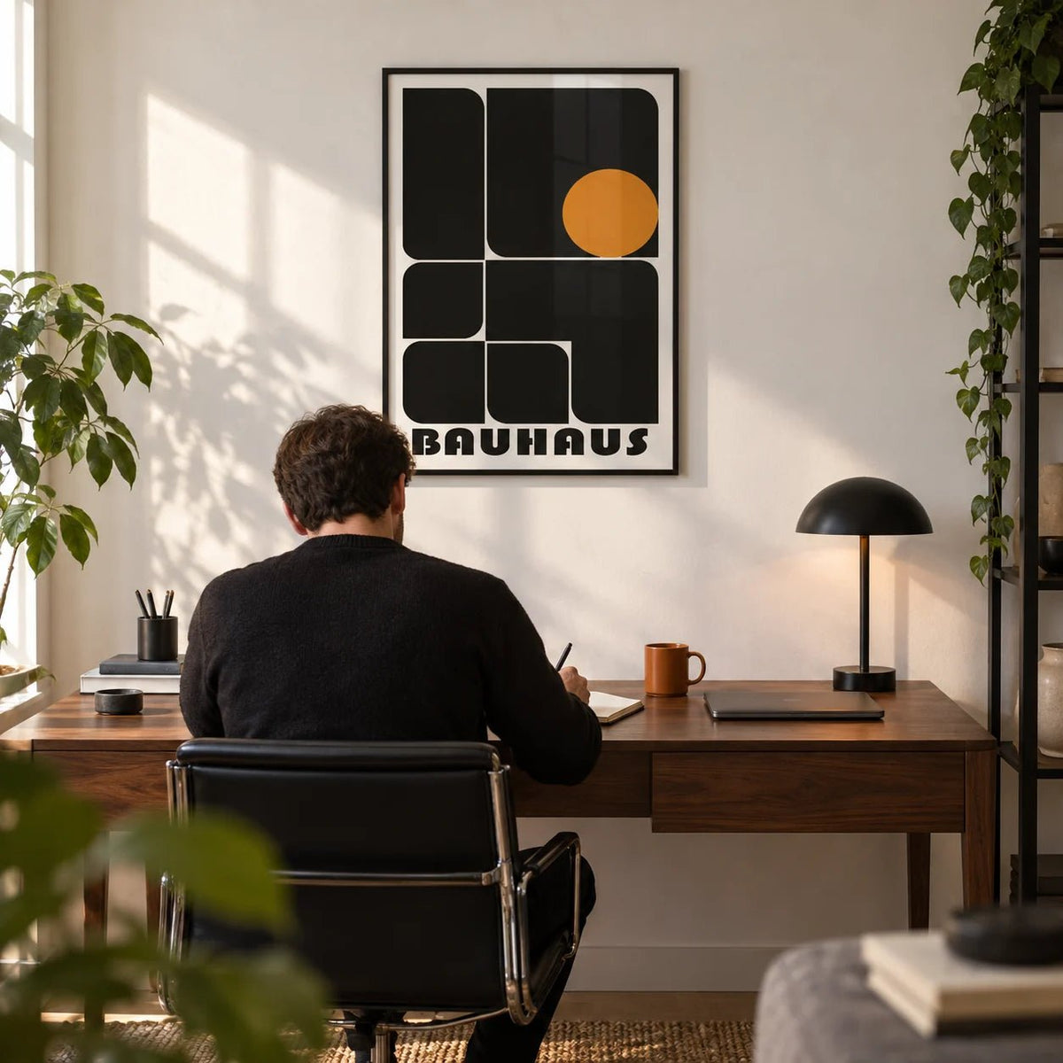 Office Artwork Prints, framed on the wall of a modern home office