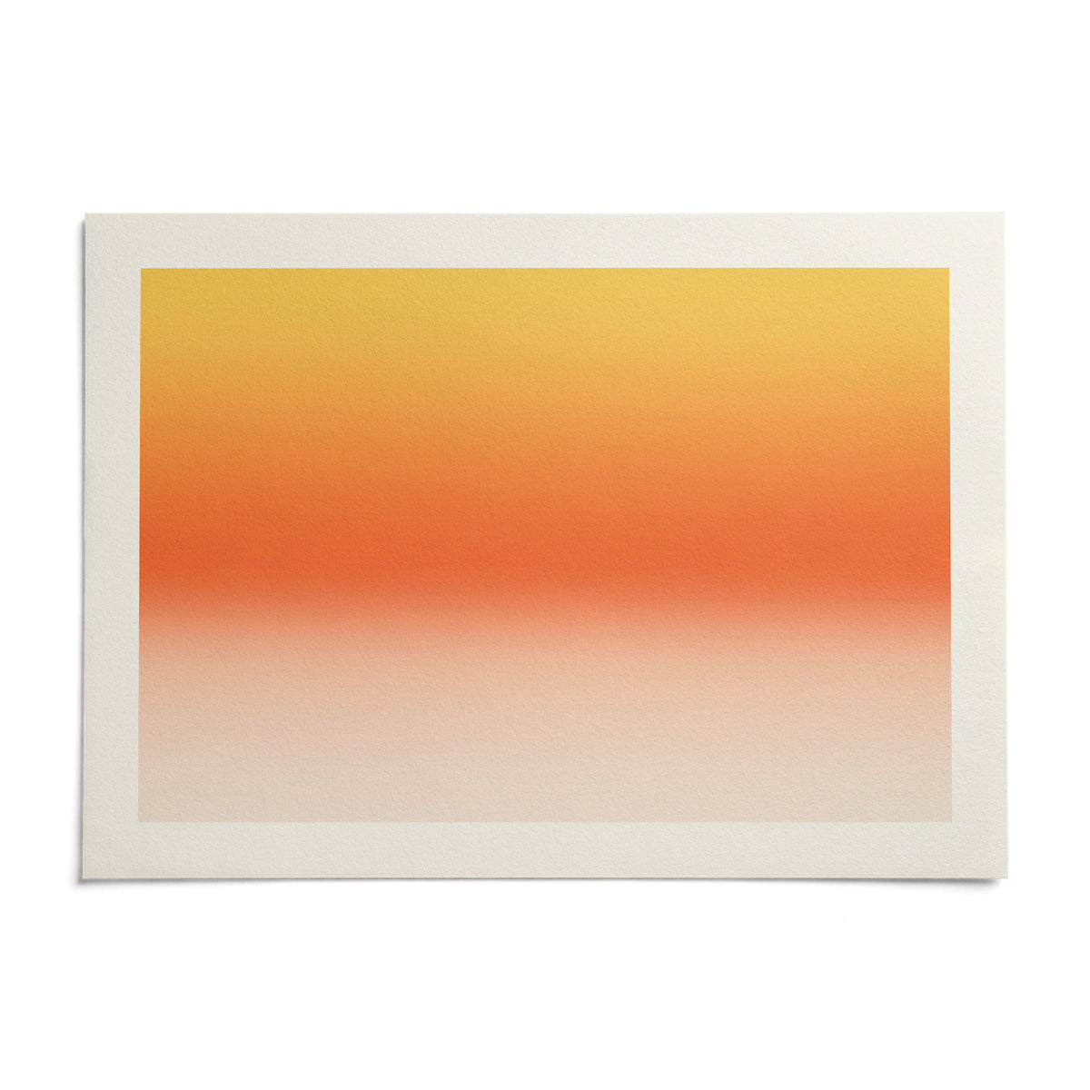 Orange Abstract Wall Art, shown as an unframed paper print on a plain white background