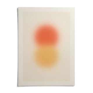 Orange and Yellow Wall Art, shown as an unframed paper print on a plain white background