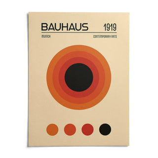 Orange Bauhaus Poster, shown as an unframed paper print on a plain white background