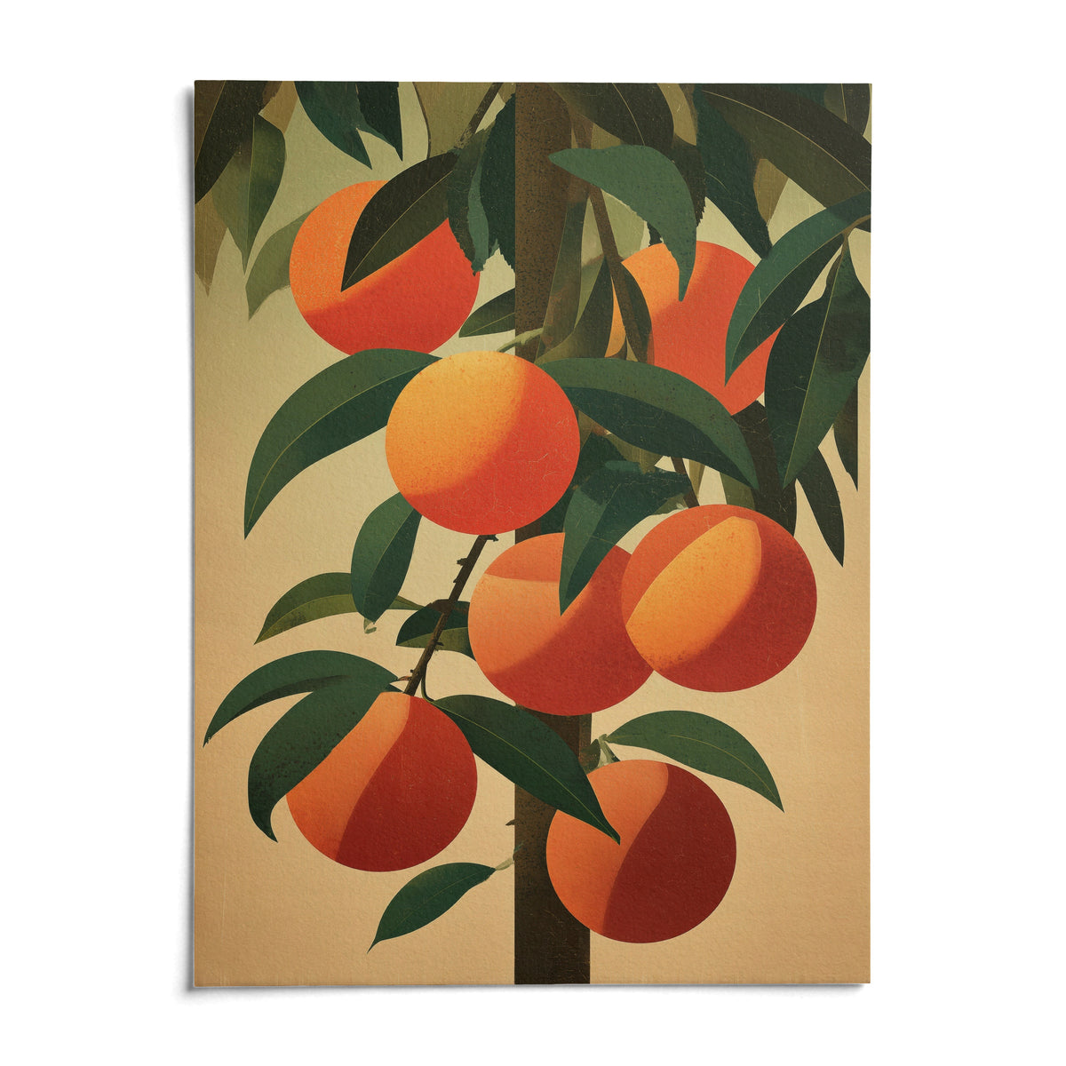 Orange Tree Art, shown as an unframed paper print on a plain white background