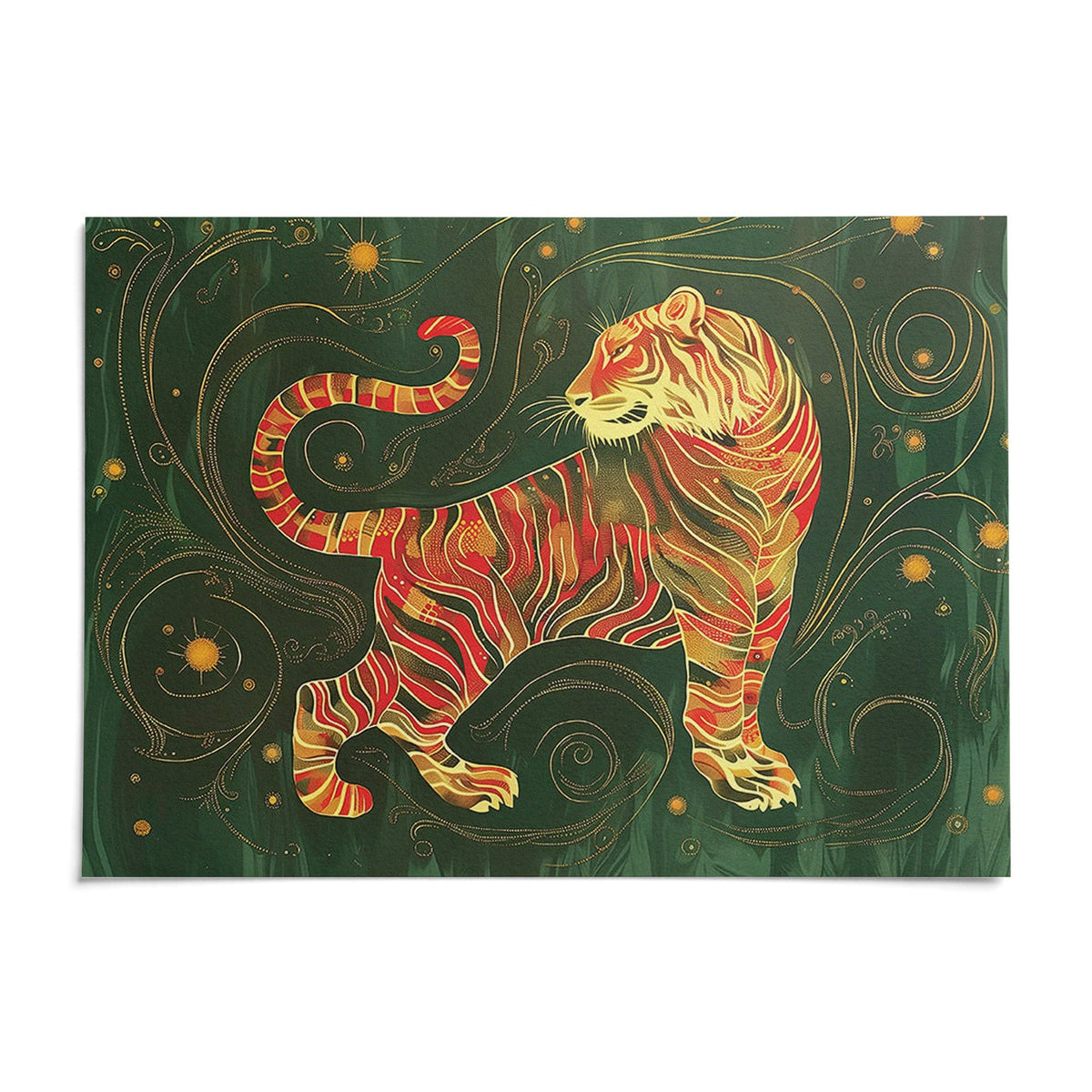 Oriental Wall Art, shown as an unframed paper print on a plain white background