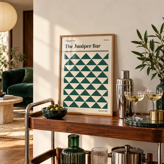 Oxford Print, a small A4 framed print leaning on a shelf in a living room