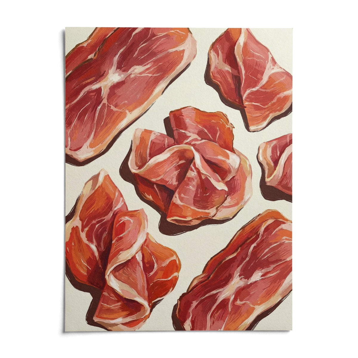 Parma Ham Poster, shown as an unframed paper print on a plain white background