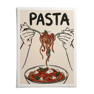 Pasta Art Print, shown as an unframed paper print on a plain white background