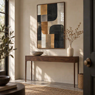 Pictures for Living Room Wall, framed on the wall of a quiet entrance hall with a smooth plaster wall