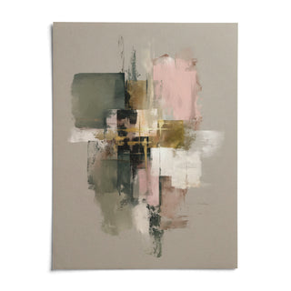 Pink And Green Wall Art, shown as an unframed paper print on a plain white background