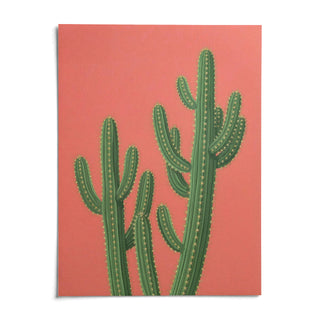 Pink Cactus Painting, shown as an unframed paper print on a plain white background
