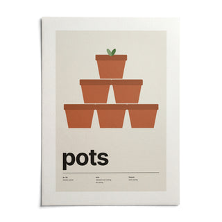 Plant Pot Print, shown as an unframed paper print on a plain white background